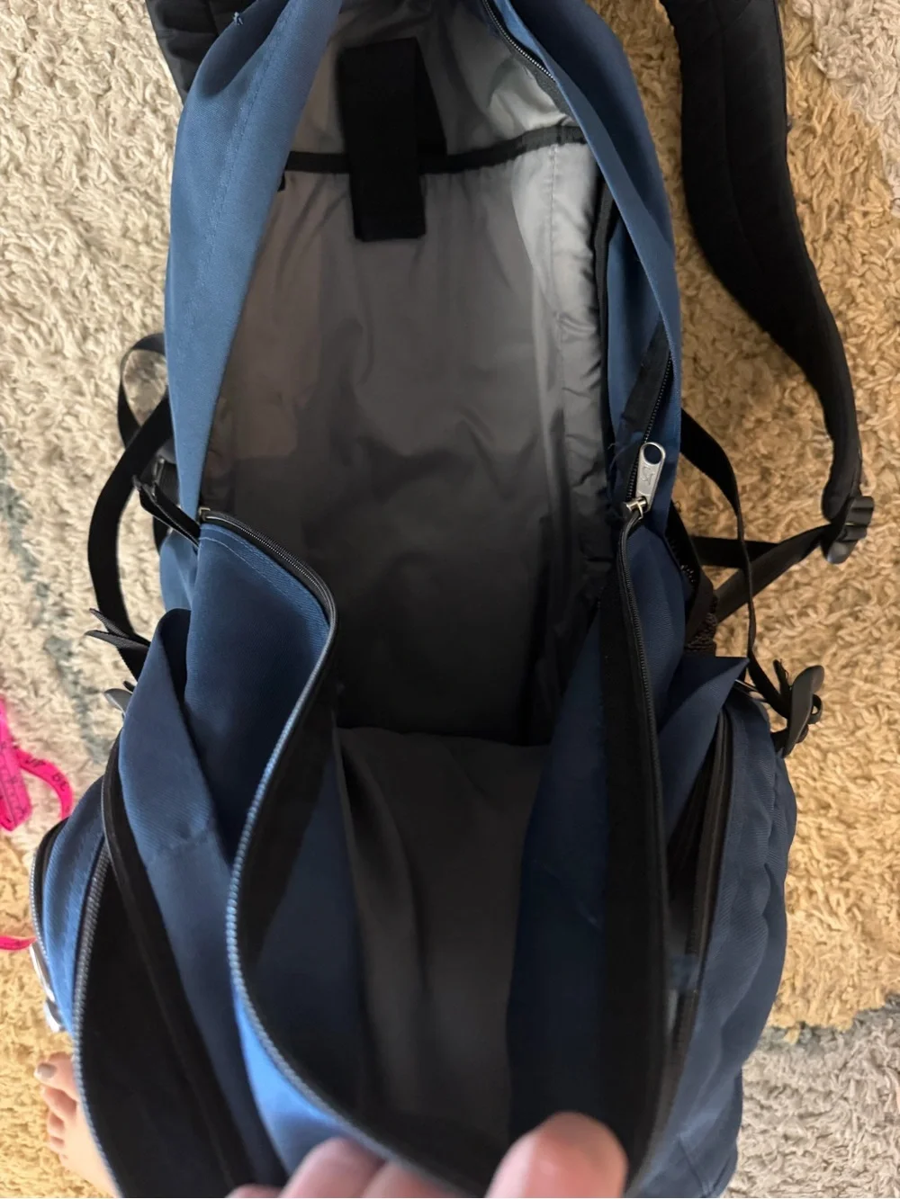 JanSport Navy Blue Backpack - Durable Triple Pack with tons of pockets